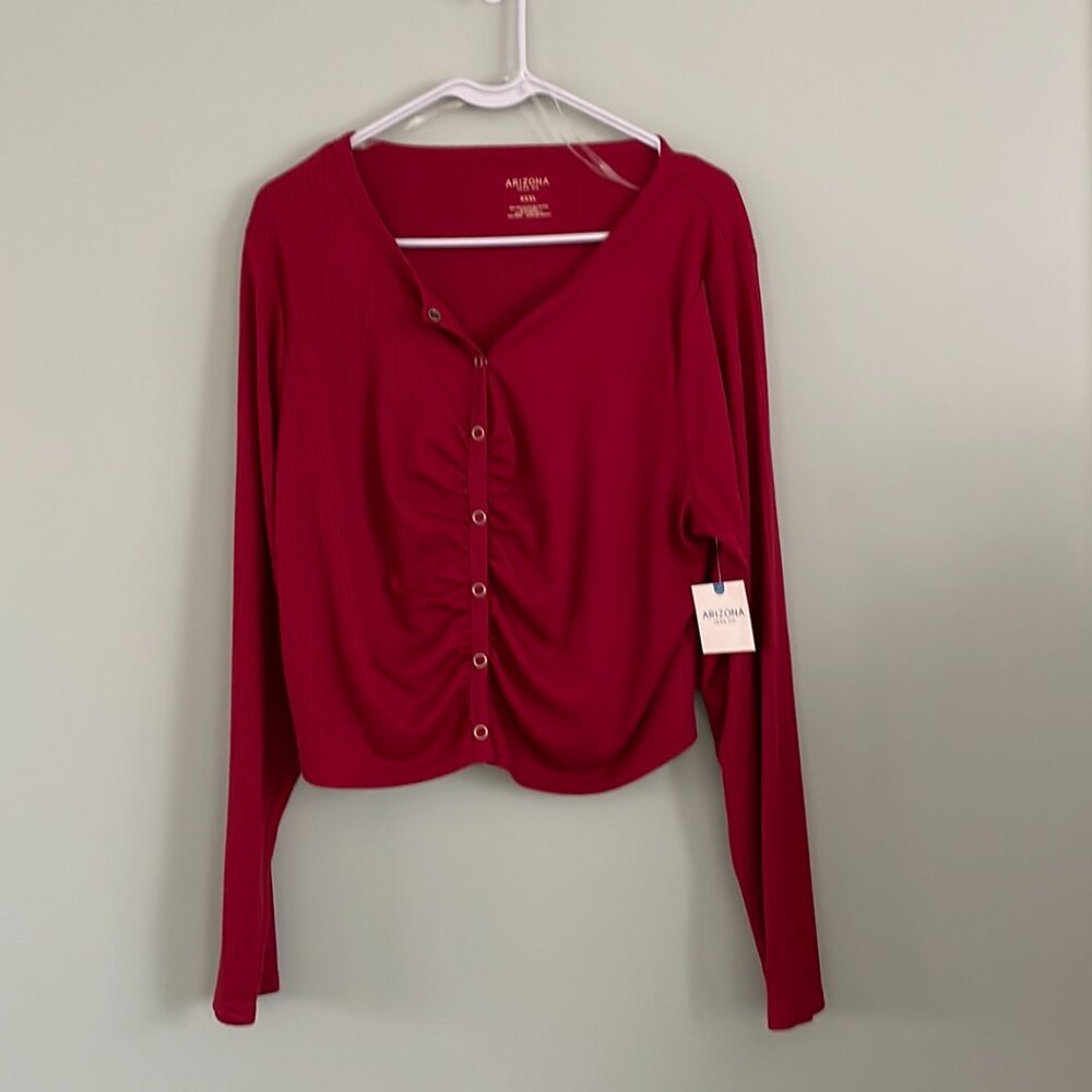 Arizona Jean Co Women's XXXL  Snap-Up Top Chest  44" Length 19" Sleeve 25" NWT